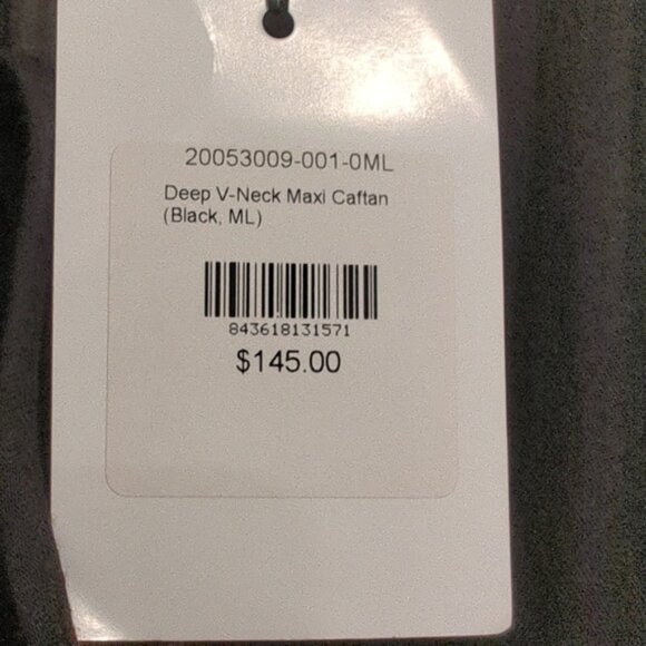 RARE NWT Cuyana Deep V Maxi Caftan Black MD/LG - Picture 6 of 6
